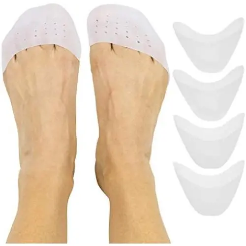 Vivesole Toe Pouches [2 Pairs] - Silicone Gel Sock Pads - Topper Cover Protector Sleeve - Men, Women Big Toe Protection Cushion for Ball of Foot, Metatarsal, Ballet Pointe Cap, Mortons Neuroma