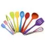 Cooking Spoon Shovel Silicone Cooking Kitchenware Set 10 Piece Set Non-Stick Shovel Colander Egg Beater Food Clip, multicolor