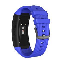 NotoCity Compatible Samsung Gear Fit2 Pro Band Solft Silicone Gear Fit2 Watch Strap for Samsung Gear Fit2 Pro Smartwatch Bands(Dark Blue, Large)