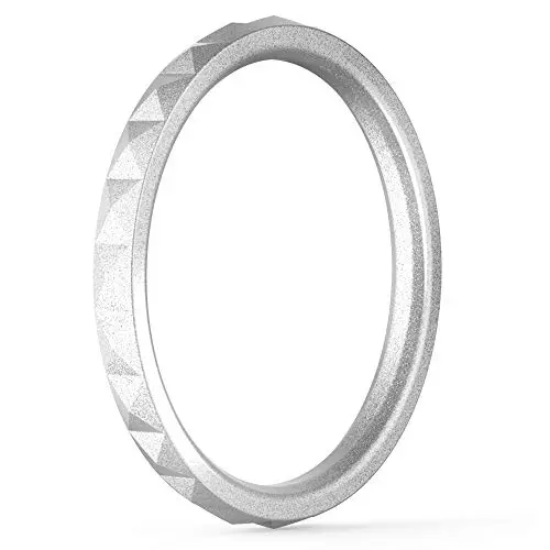 ThunderFit Thin and Stackable Silicone Rings, 8 Rings / 4 Rings / 1 Ring - Silicone Wedding Bands for Women - Diamond Pattern