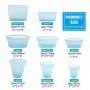 8 Pack Reusable Silicone Food Bag Zip Lock Containers, BPA Free Leakproof Cup Pattern Dishes Storage Bags for Fruit / Snack / Vegetables, Microwave Dishwasher & Freezer Safe, (Blue)