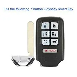 (Pack of 2) Black Black 7 Buttons Key Fob Cover Case Fits 2018 2019 Honda Odyssey Elite Ex Smart Keyless Remote Key Fob Driver 2