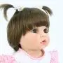 PURSUEBABY Doll Washable Full Body Reborn Toddler Girl Doll Opened Mouth Abby, 22 Inch Adorable Real Life Baby Dolls with Plugin Pacifier Toy Gift Set (Pink Clothes)