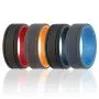 ROQ Silicone Wedding Ring for Men - 3 Packs/4 Packs & Singles - Duo Collection Silicone Rubber Wedding Bands - Classic Styles