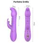 Thrusting Rabbit Vibrator with 3 Powerful Thrusting Actions 7 Vibration Modes for G Spot Clitoris Stimulation, PALOQUETH Waterproof Dildo Bunny Vibrator Personal Sex Toy for Women, Rechargeable Purple
