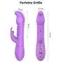 Thrusting Rabbit Vibrator with 3 Powerful Thrusting Actions 7 Vibration Modes for G Spot Clitoris Stimulation, PALOQUETH Waterproof Dildo Bunny Vibrator Personal Sex Toy for Women, Rechargeable Purple