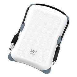 Silicon Power 1TB Type C External Hard Drive USB 3.0 Rugged Armor A30 Military-Grade Shockproof, Dual Cables Included (Type C to Type A & Type A to Type A), White