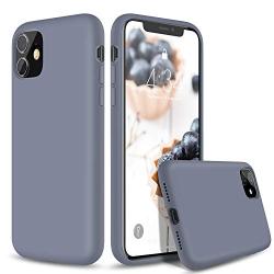 abitku Silicone Case for iPhone 11, Soft Liquid Silicone Gel Rubber Shockproof Protective Case Cover (Full Body Case with Microfiber Lining) Compatible with iPhone 11 6.1" 2019 (Lavender Gray)