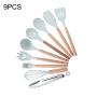 Set Of Pot - 9 10 Pcs Silicone Set Bamboo Wood Handle Nonstick Cookware Bpa Free Non Toxic Turner Cutter Spatula - Cooking Tool Sets Cooking Tool Sets Bamboo Kitchen Utensil Color Cook Spat