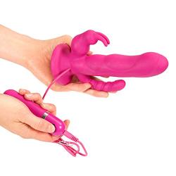 Eden Toys Eden triple pleasure hands free silicone vibrator - Silicone Triple stimulation vibrator