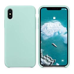 SURPHY Silicone Case for iPhone Xs iPhone X Case, Slim Liquid Silicone Soft Rubber Protective Phone Case Cover (with Soft Microfiber Lining) Compatible with iPhone X iPhone Xs 5.8", Mint Green