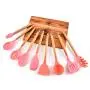 Hjyi Kitchen Cooking Wooden handle silicone Kitchenware nine pieces set non-stick pot cooking shovel set high temperature resistant kitchen utensils