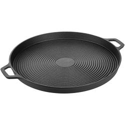 AmazonBasics Pre-Seasoned Cast Iron Pizza Pan, 13.5 Inch