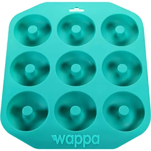 Donut Pan - LARGE Silicone Mold For Baking Full Size Doughnuts And Bagels - Nonstick Doughnut Pan/Bagel Pan Made of BPA-Free Food Grade Silicon - FDA and German LFGB approved (Turquoise)
