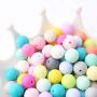 Baby Love Home Baby Teether 150pcs 15mm Silicone Teething Beads Round Loose Organic Nursing Baby Chew Colorful Beads