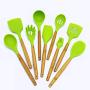 SKYyao Kitchen utensil set Silicone Kitchen 9-piece set wooden handle kitchenware silicone shovel spoon Silicone