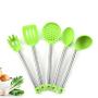 JunbosiKitchenware Silicone Kitchenware 5 Piece Set Stainless Steel Handle Cooking Leaking Nonstick Cookware Set Kitchen Tool