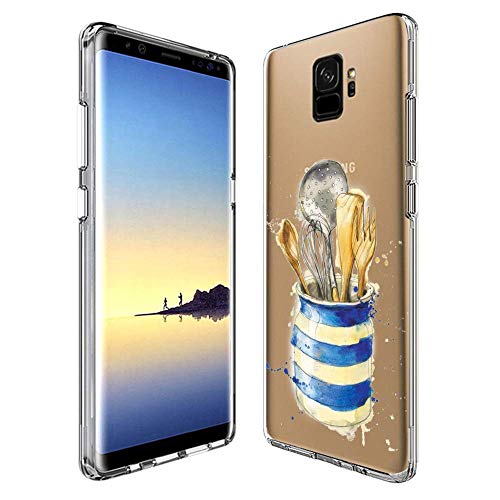 Samsung Galaxy S9 Case, Soft TPU Slim-Fit Flexible Ultra-Thin Clear Case, Full-Body Rugged Bumper Print Kitchenware Case for Samsung Galaxy S9, Transparent