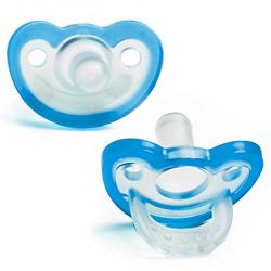 RaZbaby JollyPop Baby Pacifier Plus, 3m+, Blue, Double Pack