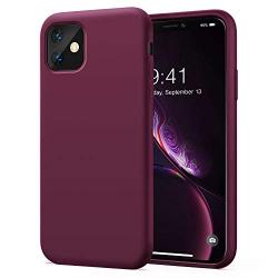 KUMEEK iPhone 11 Case, Soft Silicone Gel Rubber Bumper Case Anti-Scratch Microfiber Lining Hard Shell Shockproof Full-Body Protective Case Cover for iPhone 11-WineRed