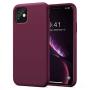 KUMEEK iPhone 11 Case, Soft Silicone Gel Rubber Bumper Case Anti-Scratch Microfiber Lining Hard Shell Shockproof Full-Body Protective Case Cover for iPhone 11-WineRed