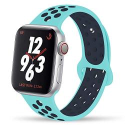 YC YANCH Compatible for Apple Watch Band 38mm 40mm 42mm 44mm,Soft Silicone Sport Band Replacement Wrist Strap Compatible for iWatch Apple Watch Series 4/3/2/1,Nike+,Sport,Edition, S/M M/L Size