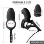Vibrating Cock Ring Vibrator with Mini Tongue Vibrator Sex Toys for Male or Couples, Wireless Control 10-Speed Silicone Penis Ring Enhancer C Ring Vibrator Male Masturbator for Longer Harder Erections