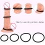 Sixinu 4PCS Cock Ring Silicone Rubber Penis Rings Set Erection Enhancing Cock Rings Penis Sex Toys