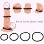 Sixinu 4PCS Cock Ring Silicone Rubber Penis Rings Set Erection Enhancing Cock Rings Penis Sex Toys