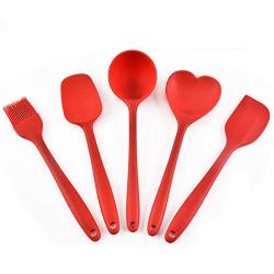 JunbosiKitchenware Silicone Kitchenware Set Kitchen Cooking Shovel Spoon 5 Piece Set High Temperature Household Spatula