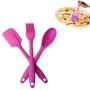3PCS Silicone Spatula Spoon Brush Set Cooking Utensil Tool Kit Heat Resistant Basting Brush Silicone Kitchenware Random Color