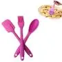3PCS Silicone Spatula Spoon Brush Set Cooking Utensil Tool Kit Heat Resistant Basting Brush Silicone Kitchenware Random Color