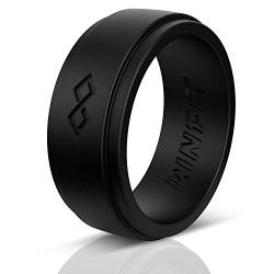 Rinfit Silicone Wedding Ring for Men 1 or 3 Rings Pack. Designed, Safe & Soft Mens Silicon Rubber Bands. Comfortable & Durable Wedding Band Replacement. U.S. Design Patent Pending. Size 7-14