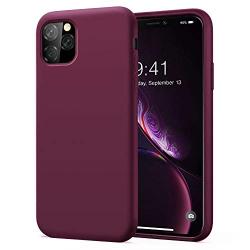 KUMEEK iPhone 11 Pro Case, Soft Silicone Gel Rubber Bumper Case Anti-Scratch Microfiber Lining Hard Shell Shockproof Full-Body Protective Case Cover for Apple iPhone 11 Pro-WineRed