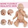 Vollence 23 inch Realistic Reborn Baby Dolls That Look Real,Not Vinyl Material Dolls,Solid Full Silicone Body Baby Dolls,Handmadelifelike Newborn Baby Dolls - Boy