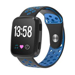 Compatible with Fitbit Versa Bands Free Size, Breathable Soft Silicone Replacement Sport Strap Wristband with Air Holes Compatible with Fitness Smart Watch/Versa 2/Versa SE