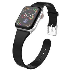 UooMoo Compatible with Apple Watch Band 38mm/40mm/42mm/44mm Series 1/2/3/4/5, Slim Silicone Sport Strap Replacment for 38mm/42mm iWatch1/2/3 40mm/44mm Smart Watch 4 5