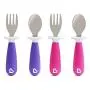 Munchkin Raise 4 Count Toddler Fork and Spoon, Pink/Purple, 12+