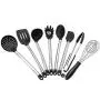 Kitchenware Utensils Set 8 Piece Premium Silicone Stainless steel Heat Resistant Non-Stick Cooking Professional Tools Black