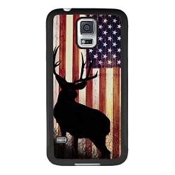 Samsung Galaxy S5 Case with American Flag Pattern Whimsical Design Bumper Black Soft TPU and PC Protection Anti-Slippery &Fingerprint Case for Samsung Galaxy S5