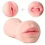 Double Holes Silicone Dolls Mens Adult Toys, Ergonomic Design Silicone Artificial 3D Realistic Lifelike Toys for Men Male with 2 Entries Cup Underwear Toys, T-Shirt