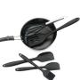 BESTONZON 5 Pcs Kitchenware Suit Silicone Pastry Cook Baking Set Shovel Scraper Brush Whisk Set Home Kitchen Tool (Black)