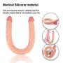 Adabran Double Headed D?`ld.?s Silicone Material Relaxation Waterproof Massager Toys (Flesh)