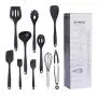 Yuybei-Home Silicone kitchenware 10 Pieces Silicone Cooking Utensils Kitchen Utensil Set Cooking Tools for Nonstick Cookware Includes Tongs Turner Whisk and More Nonstick Heat Resistant Tools