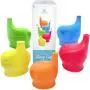 Silicone Sippy Cup Lids (5 Pack) - Elephant Silicone Spout Makes Cup into Spill-Proof Sippy Cup for Babies and Toddlers