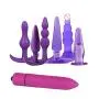 7 Pcs/Set Beginner Anales Trainer Kits,10-Speeds Pocket Vibration for Women,Silicone Comfortable Small Training Expander Purple Insert Toys