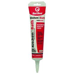 Red Devil 0405 DuraGuard Kitchen and Bath Siliconized Acrylic Caulk, 5.5 Oz, Squeeze Tube, Paste, White