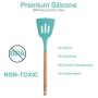 Silicone Kitchen Cooking Utensils Set with Wooden Bamboo Handles (11 Piece) | BONUS Cup | Durable Cookware Tools | BPA-Free, Non-Stick Safe, Non-Toxic | Include Tongs, Spatula, Turner, Ladle and More