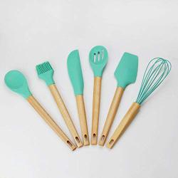 Hjyi Silicone Kitchen rubber Handle Kitchenware 6 pieces set non-stick spatula spoon tool set kitchen utensils baking set anti-ironing high temperature