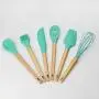 Hjyi Silicone Kitchen rubber Handle Kitchenware 6 pieces set non-stick spatula spoon tool set kitchen utensils baking set anti-ironing high temperature